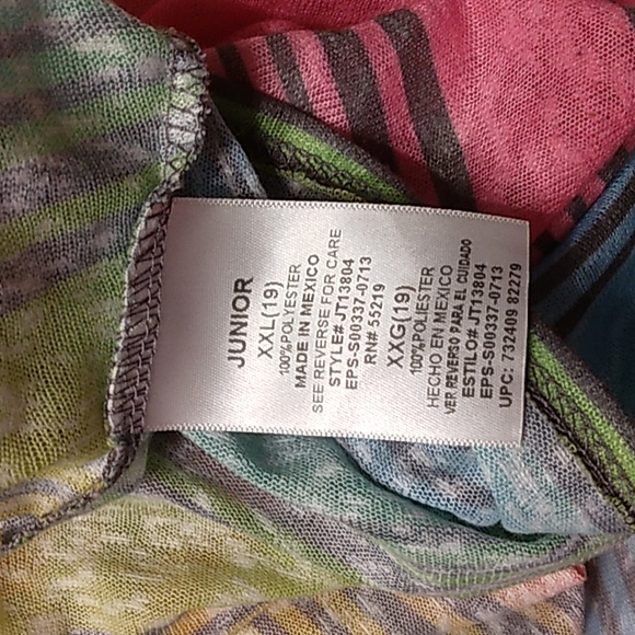 Brand New☆Women's JR Plus Sleeveless Rainbow Stripe Top☆2X - Picture 11 of 12